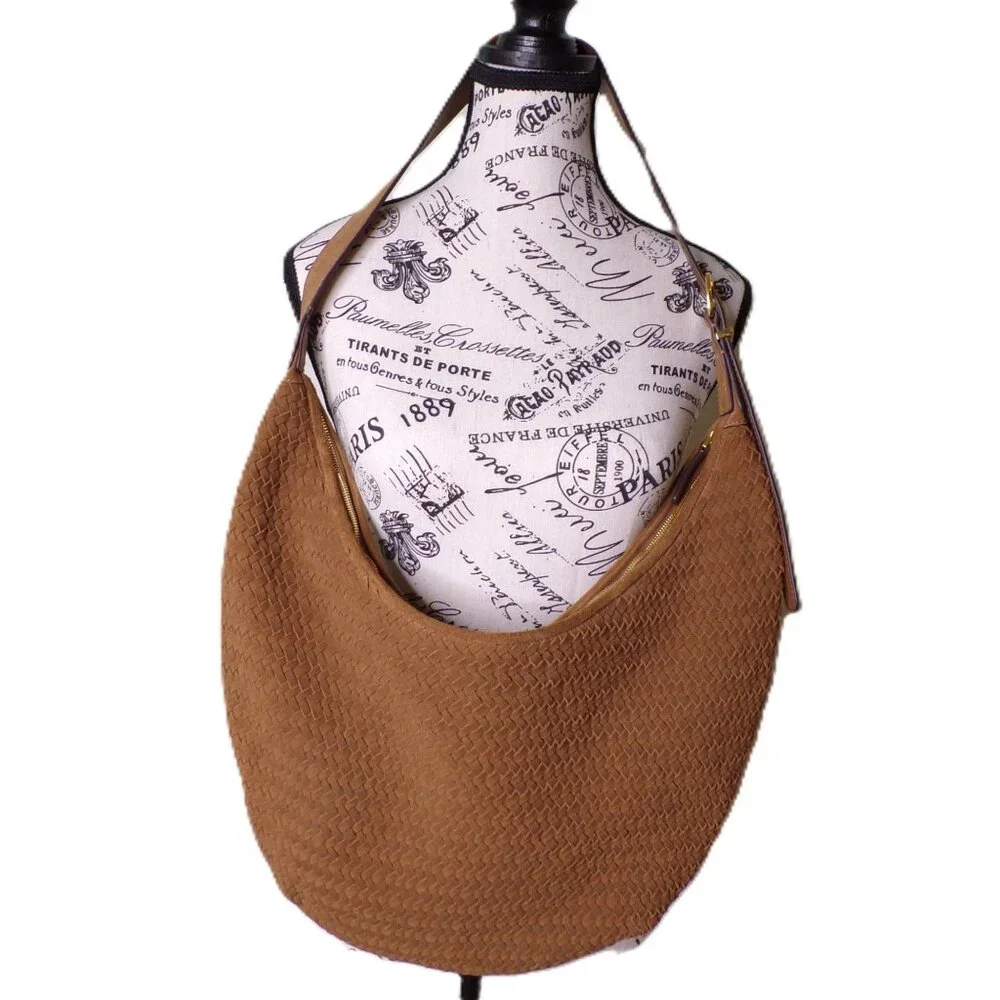 🆕MADEWELL Essentials Curve Suede Woven Shoulder Bag Brown - Picture 13 of 14